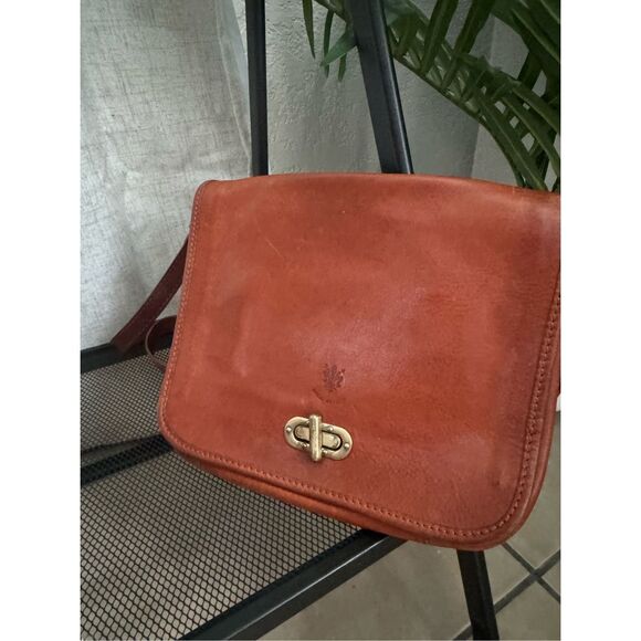 Vintage Leather Brown‎ Italian Italy Crossbody Bag Boho Western - Picture 10 of 10